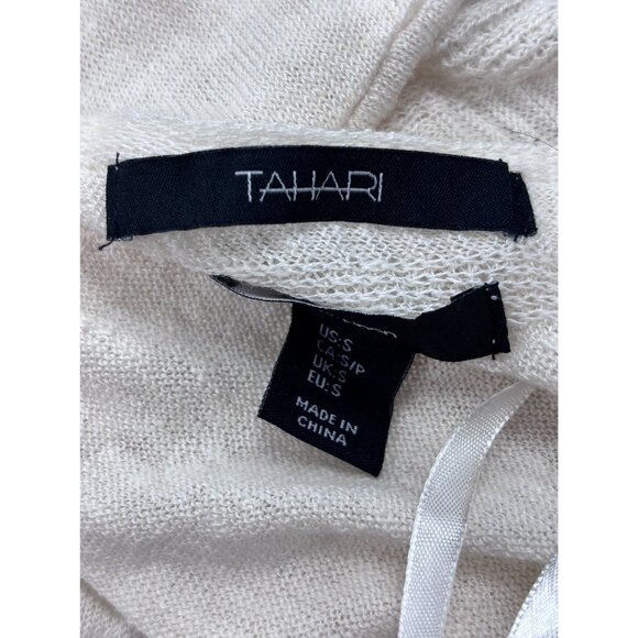 Tahari Womens Open Front Lightweight Linen Cardigan With Pockets Short Sleeves S - Picture 4 of 11